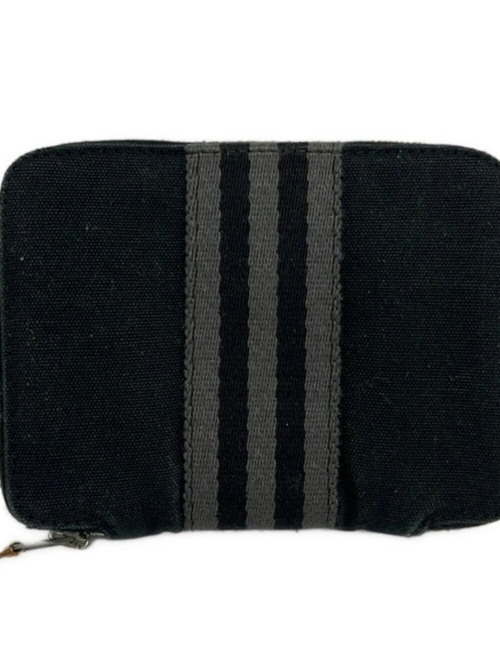 HERMES Fourre Tout Purse PM - Black Gray Canvas Bifold Wallet